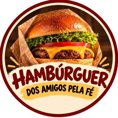 Logo Hambúrguer dos Amigos pela Fé